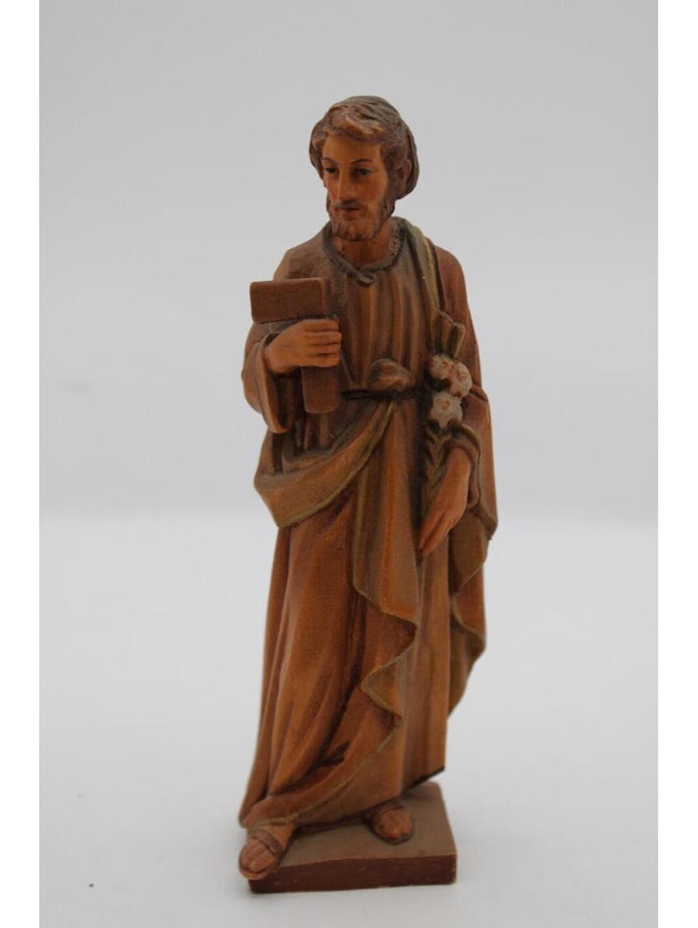 Hand-Carved Wooden Joseph Statue 6" Tall